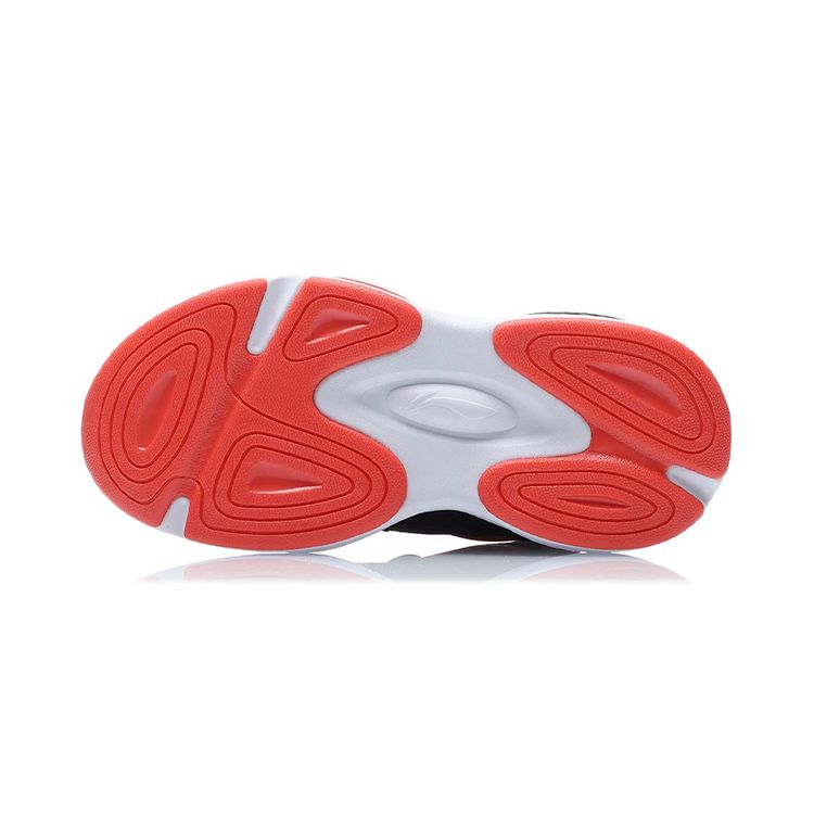 Li Ning Kids Sports Lifestyle Series Удобная повседневная амортизирующая износостойкая дышащая повседневная обувь Детская повседневная обувь черного и оранжевого цветов YKNR026-1