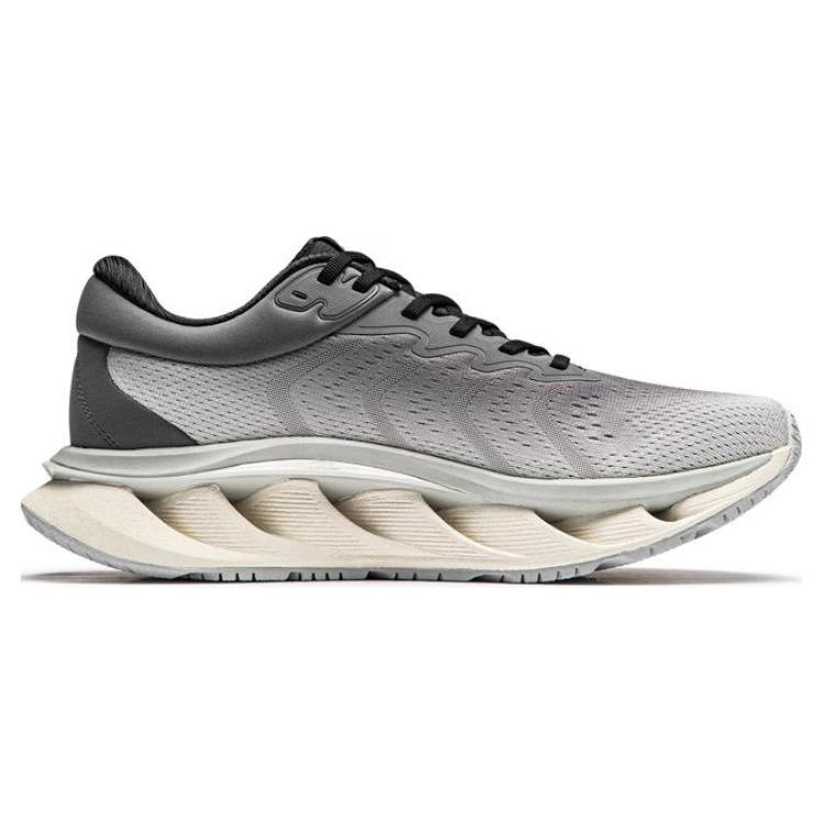 Li Ning износостойкие низкие беговые кроссовки мужские серый черный AZGU005-3