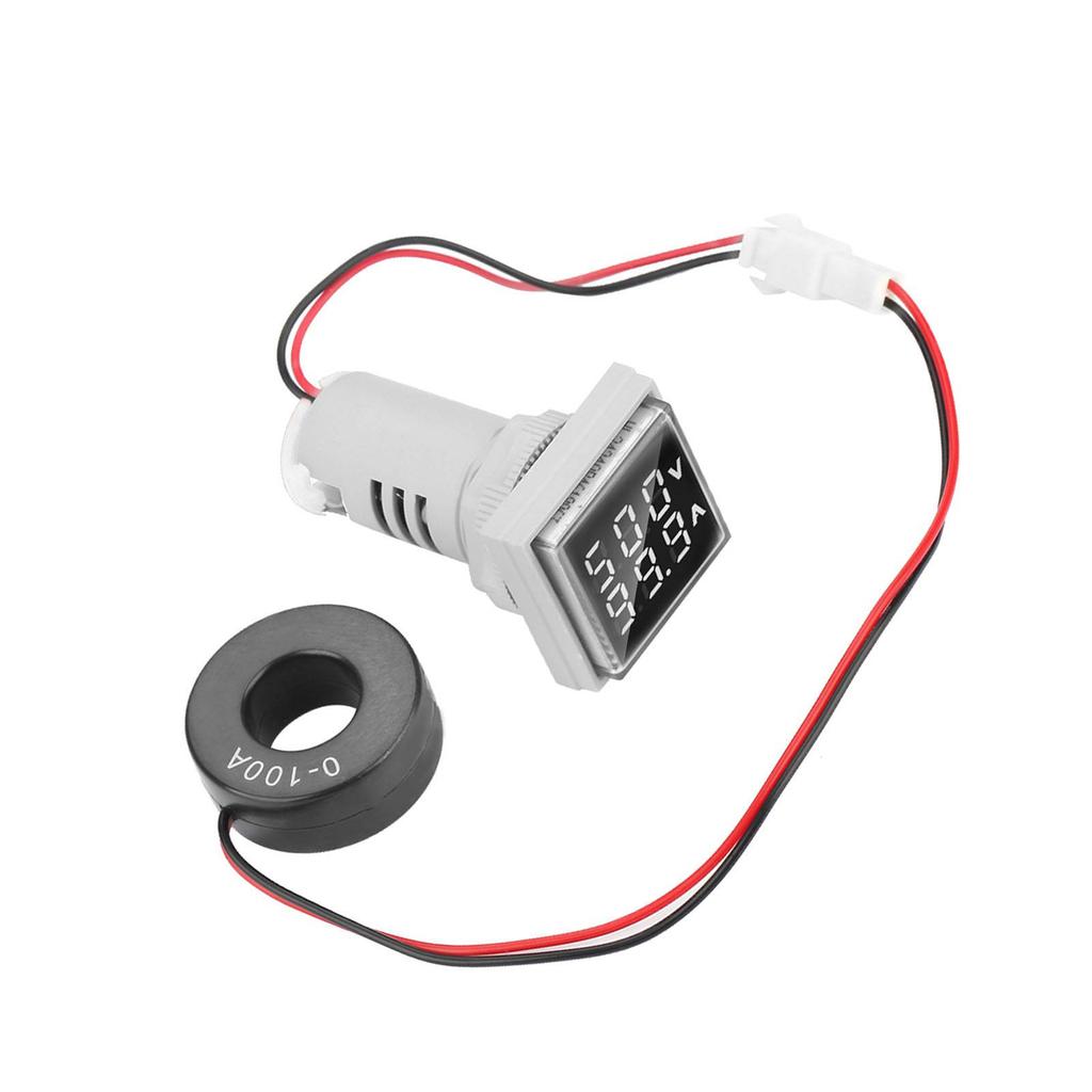 Светодиодный цифровой дисплей переменного тока вольтметр индикатор 22 мм 0100A индикатор счетчика (белый)