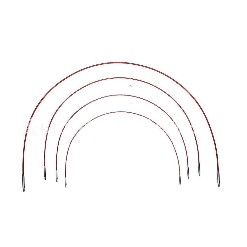 Matte Red Anodized Aluminum Circular Knitting Needles Set, 13 Pairs with Detachable Replacement Cords for Cross-Stitch Sweaters