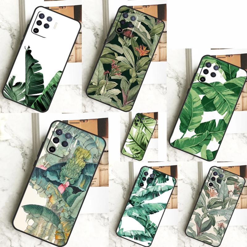 Banana Leaves For OPPO A57 A57S A77 A5 A9 A53 A52 A72 A96 A76 A16 A54 A74 A94 A38 A58 A78 A15 A17 Case