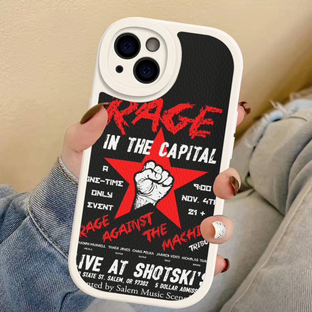 R-Rage A-Against T-The M-Machine Band Phone Cover For IPhone 16 15 14 13 12 11 Pro Max Plus Leather Soft Case