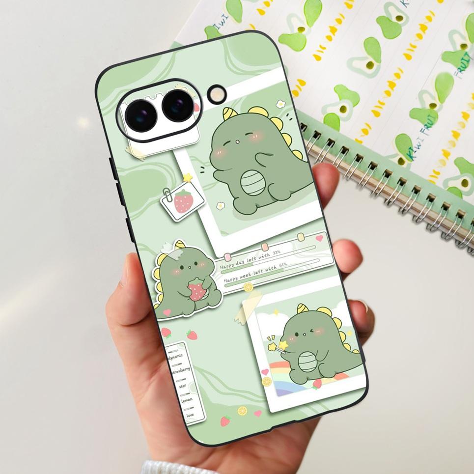 Чехол для телефона Google Pixel 9a 9 Pro Крутая Мультяшная Кошка Рисунок Мягкий Тонкий Прозрачный ТПУ Резина Силикон Задняя Крышка Для Google 9 9Pro