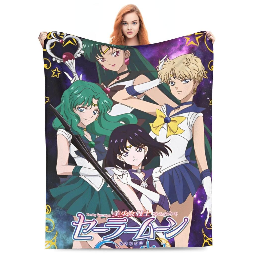 S-Sailor M-Moon Anime Blanket Quality Warm Throw Blanket Winter Picnic Outdoor Comfortable Bedspread