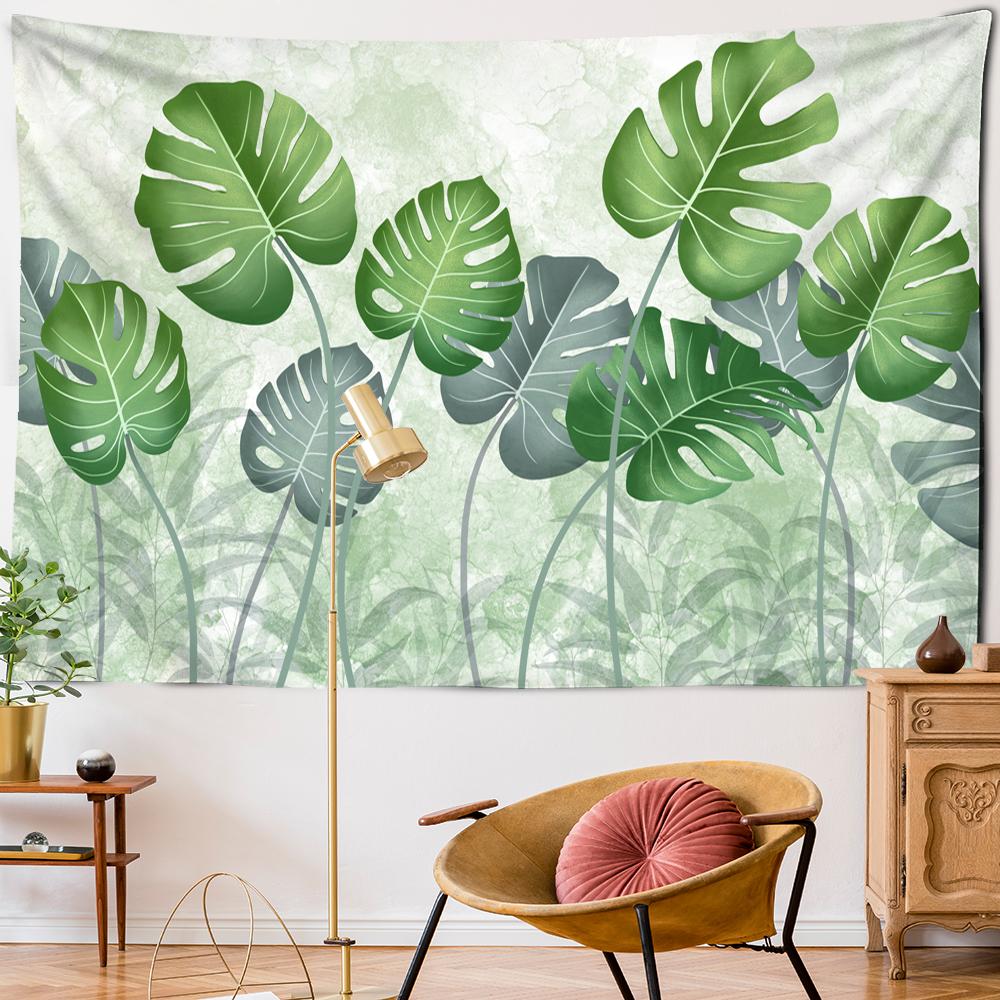 Журавль зеленый пальмовый лист гобелен настенный маленький свежий хиппи TAPIZ богемный декор комнаты фоновая ткань