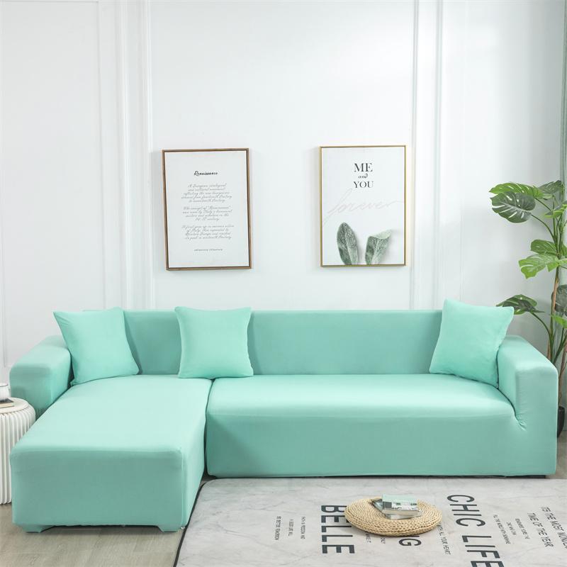 Сплошные цветные чехлы для диванов для гостиной, эластичные угловые чехлы для диванов, L-образные чехлы для шезлонгов, защита для стула, домашний декор