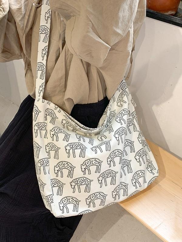 Ethnic Style Tote Bag With Stitching Details For Daily Use