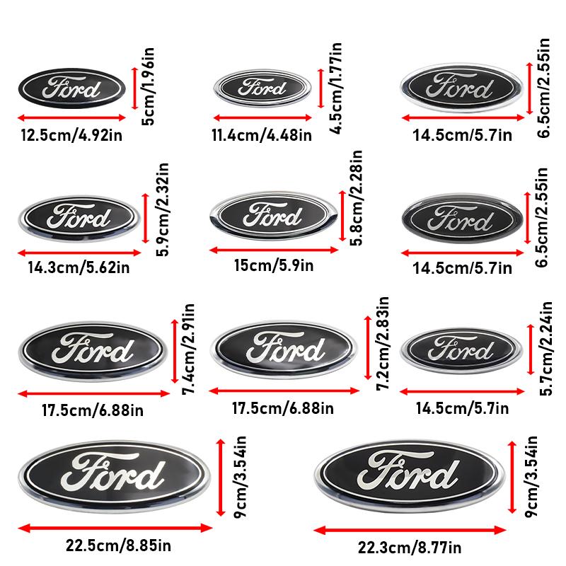 PLWD4 For Ford Fiesta Focus 2 3 Mondeo Edge Ranger Fusion Kuga S-MAX Transit Car Front Grille Emblem Rear Trunk Logo Badge Accessories