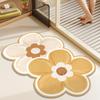 Nordic Simple Flowers Absorbent Quick Drying Bathroom Floor Mat Toilet Special-shaped Anti-dirty Wear-resistant Diatomium Mud Carpet