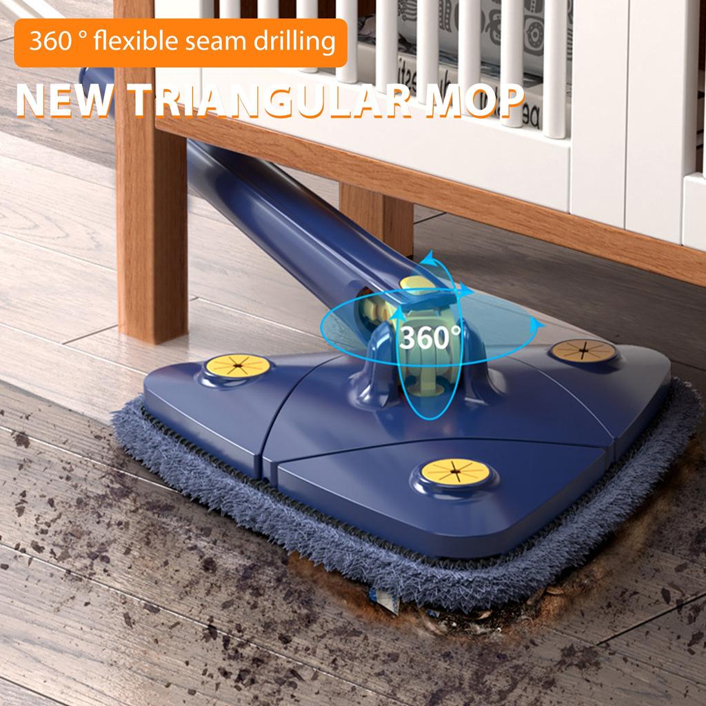 Вращающаяся на 360° регулируемая швабра для влажной и сухой уборки двойного назначения, треугольная швабра для ручной стирки, для чистки пола, стен