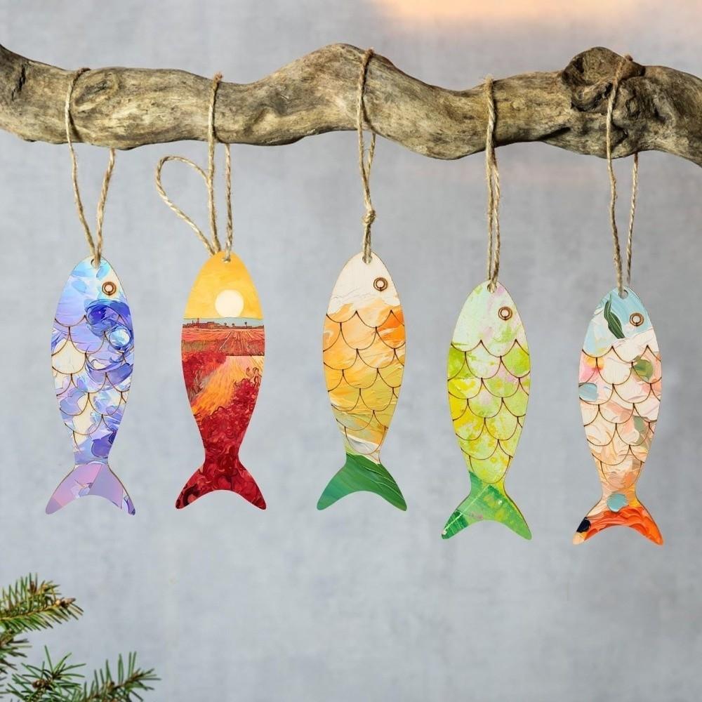 40 шт. Неокрашенные деревянные вырезы в форме рыбы, Морское животное, Форма рыбы, Деревянные ломтики, Детский сад