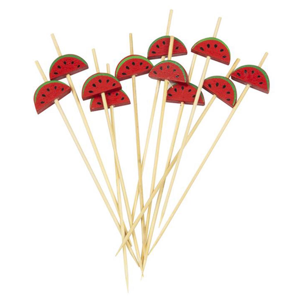 Les Trésors De Lily [Q3291] - Set of 20 Red 'Watermelon' Wooden Aperitif Picks - 12 Cm