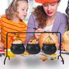 Black Cauldron Witch Bucket 3Pcs/set Holiday Candy Bucket Set Halloween Candy Servers for Decoration or Candy Storage