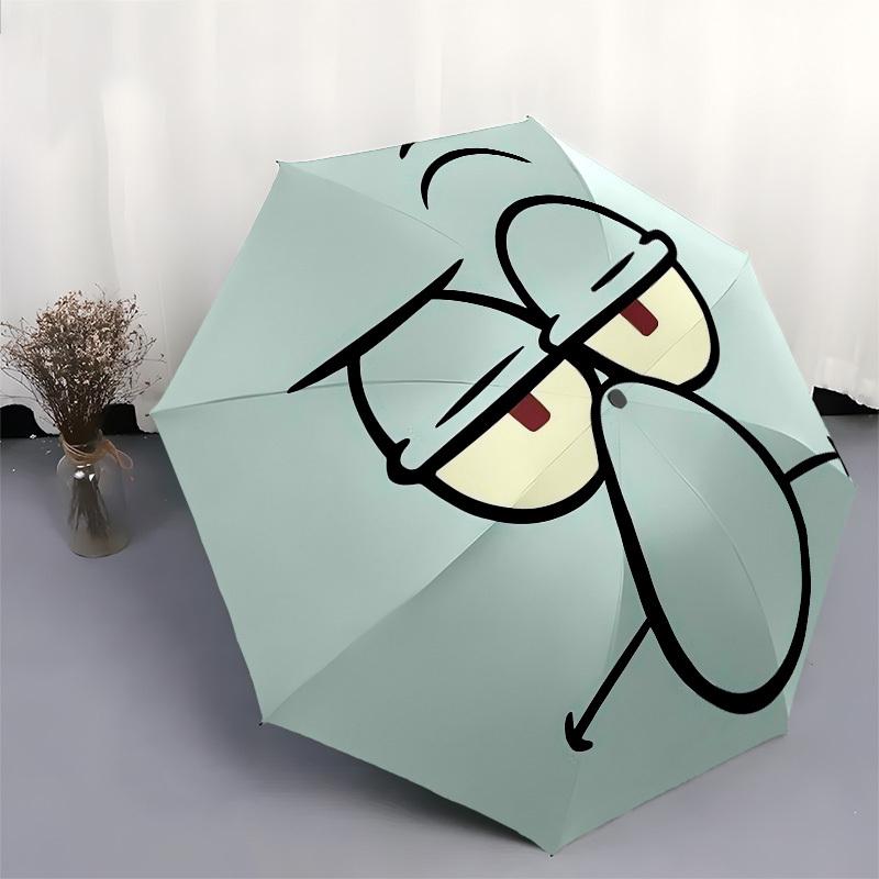 1pc Egg with Glasses and Arms Umbrella with Plastic Handle,Suitable for All Seasons Home Travel Outdoor UmbrellaM1162