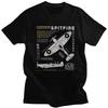 Мужские футболки Spitfire на заказ, с коротким рукавом, хлопковые футболки, повседневные футболки, самолет-истребитель, самолет, футболки, одежда