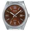 Casio Стандартные аналоговые кварцевые часы MTP-1302DD-5AV из нержавеющей стали с коричневым циферблатом и ионным покрытием для мужчин