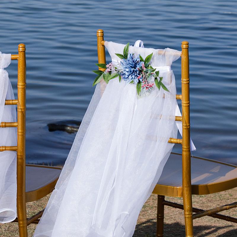 1шт банкетная цепь декор искусственный цветок ткань свадебный стул цветок спинка стула букет композиция