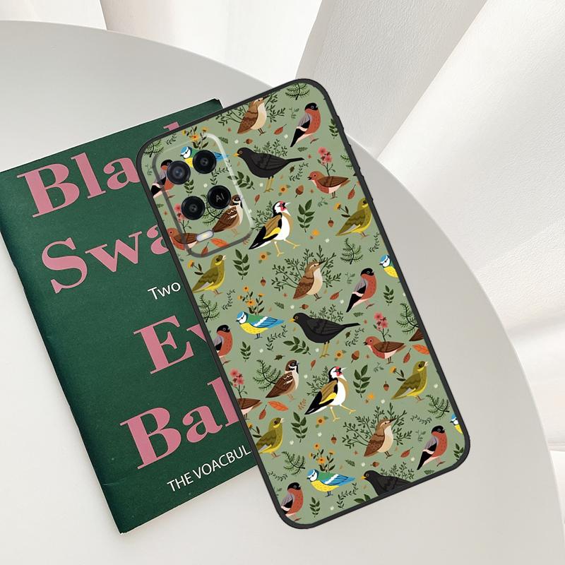Garden Birds Case For Oppo A96 A76 A16 A15 A17 A52 A72 A54S A57S A58 A78 A98 A57 A77 A54 A74 A94 Cover