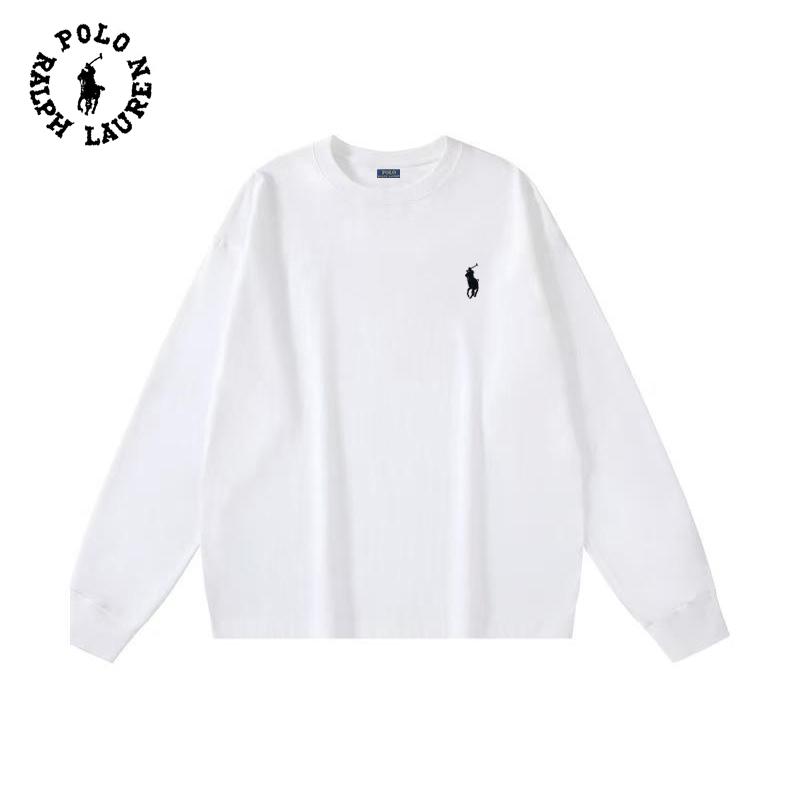 Polo Ralph Lauren Вышивка Весна и Осень Новая Высококачественная Хлопковая Футболка с Длинным Рукавом для Мужчин и Женщин