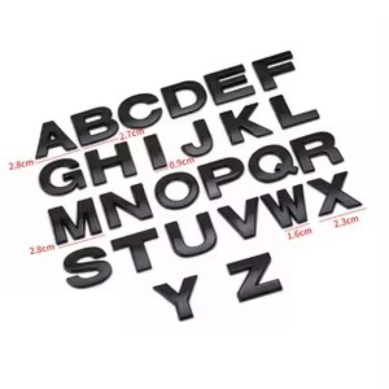 1 шт. 25 мм 3D Металлический Алфавит Черный Значок Буквы Цифры Наклейки Автомобили Наклейки Декорация Авто Аксессуары