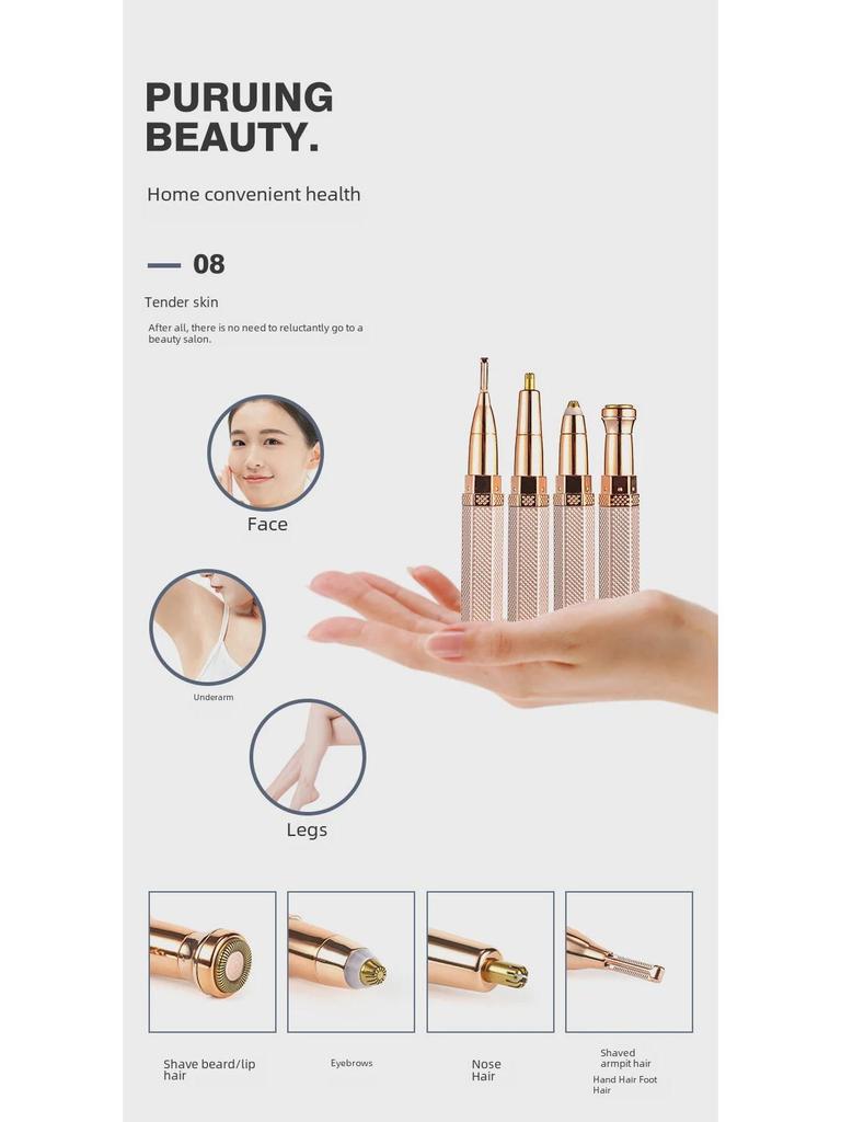 Электрическая бритва для губной помады и триммер для бровей: Мини-эпиляция лица, губ, носа, подмышек, интимных зон.
