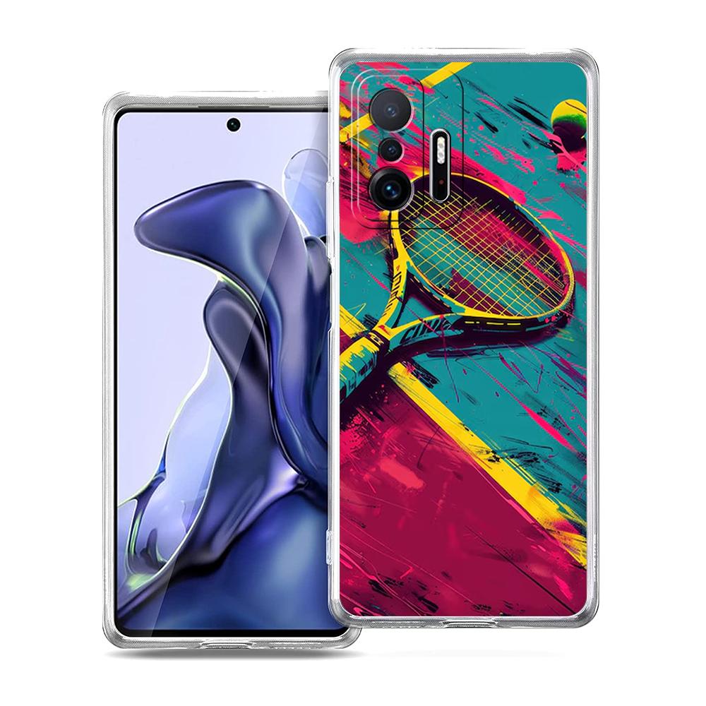 Прозрачный чехол для телефона для Xiaomi Mi 14 13 12 11 Ultra 13T 12T 11T Poco X3 NFC F3 F6 Pro Lite 5G Мягкий ТПУ корпус Сумка для спортивного тенниса