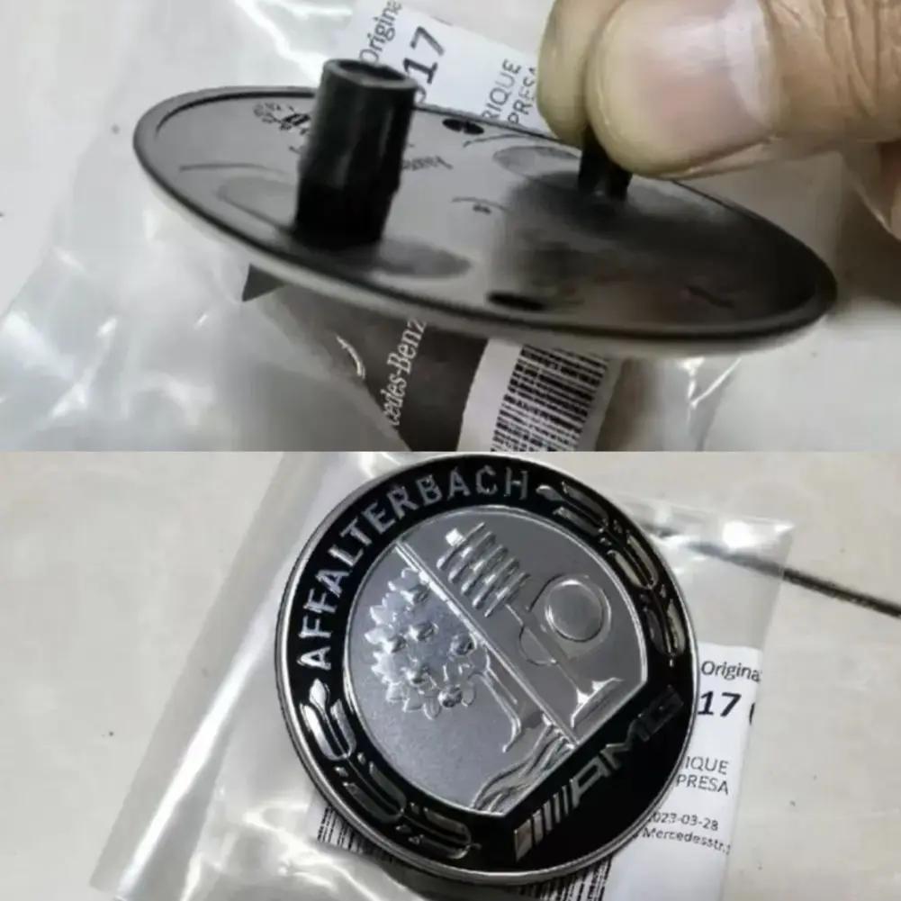 A0008170708 Серебристая эмблема на капот 2 штифта 57 мм Эмблема капота для AMG Mercedes Benz Класс W206 S206 CLA A35 A45 CLS Наклейка на капот