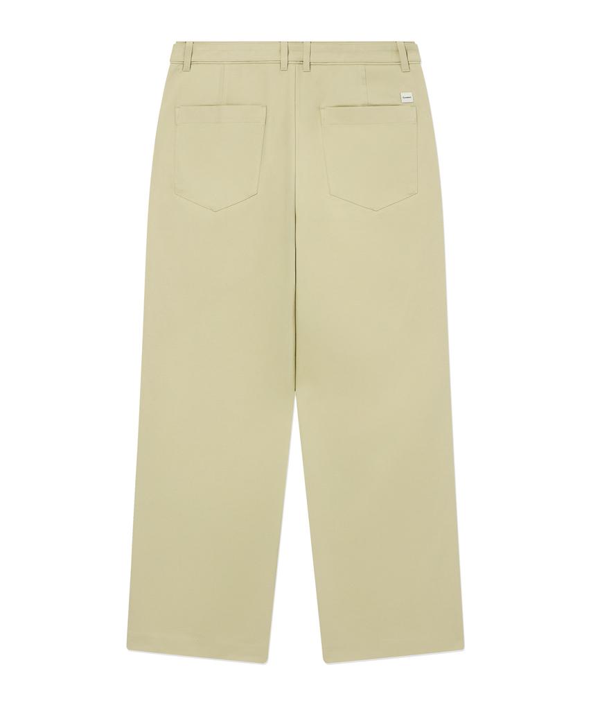 COVERNAT Semi-Wide Cotton Belted Pants Beige