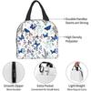 Butterfly Insulated Lunch Bag with Front Pocket Reusable Cooler Tote with Zipper for Women Camping Hiking Picnic Beach Travel
