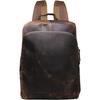 New 16" Brown Buffalo Leather Backpack Vintage Rucksack Water Resistant Casual Daypack College Bookbag Travel Hiking