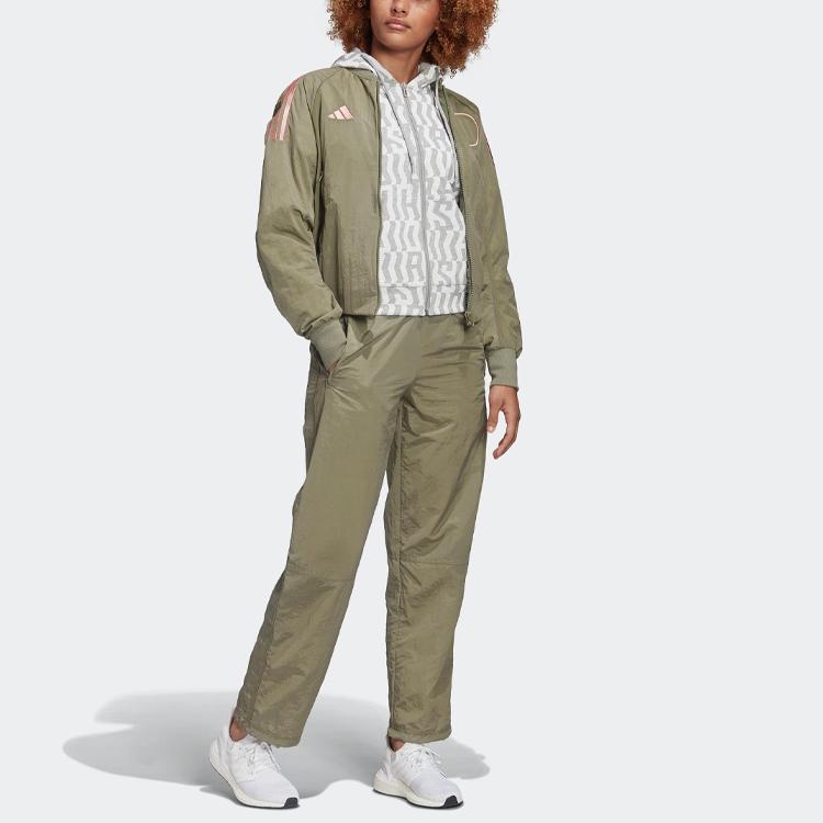 adidas Куртка с капюшоном и принтом по всей длине, женская верхняя одежда, серая FL4225