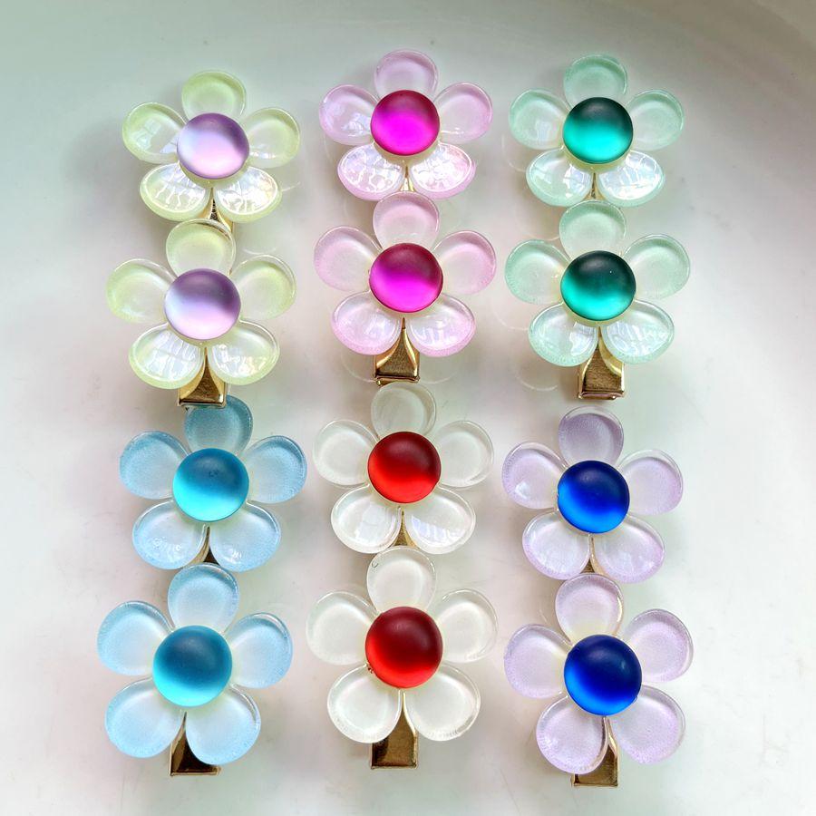 Beautiful flower resin rhinestone peacock flowing sea clip, suitable for hair accessories, wedding party decorations, hair clips