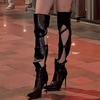 Модные высокие каблуки Остроносые Высокие сапоги Сексуальное платье Женская обувь Бренд Ботфорты выше колена 2025 Тренд Новые туфли для вечеринок Botas Mujer