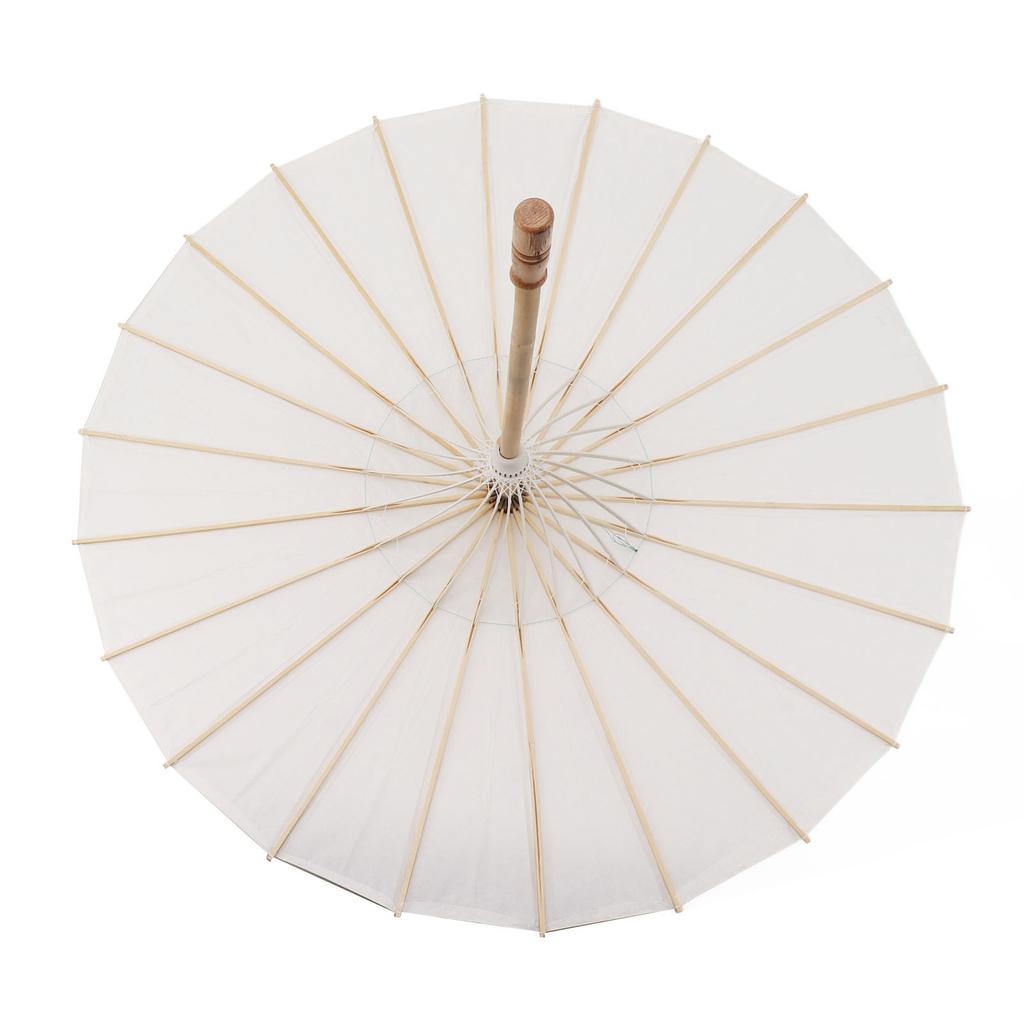 Kids Paper Parasol Bamboo and Paper Chinese Style Elegant White DIY Paper Umbrellas for Decoration