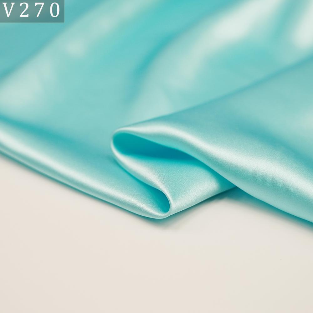 HYSK Natural Genuine Pure 100% Silk Crepe Satin Fabric Silk China Duchess Plain Brown by Meter for Dress Bedding Wedding