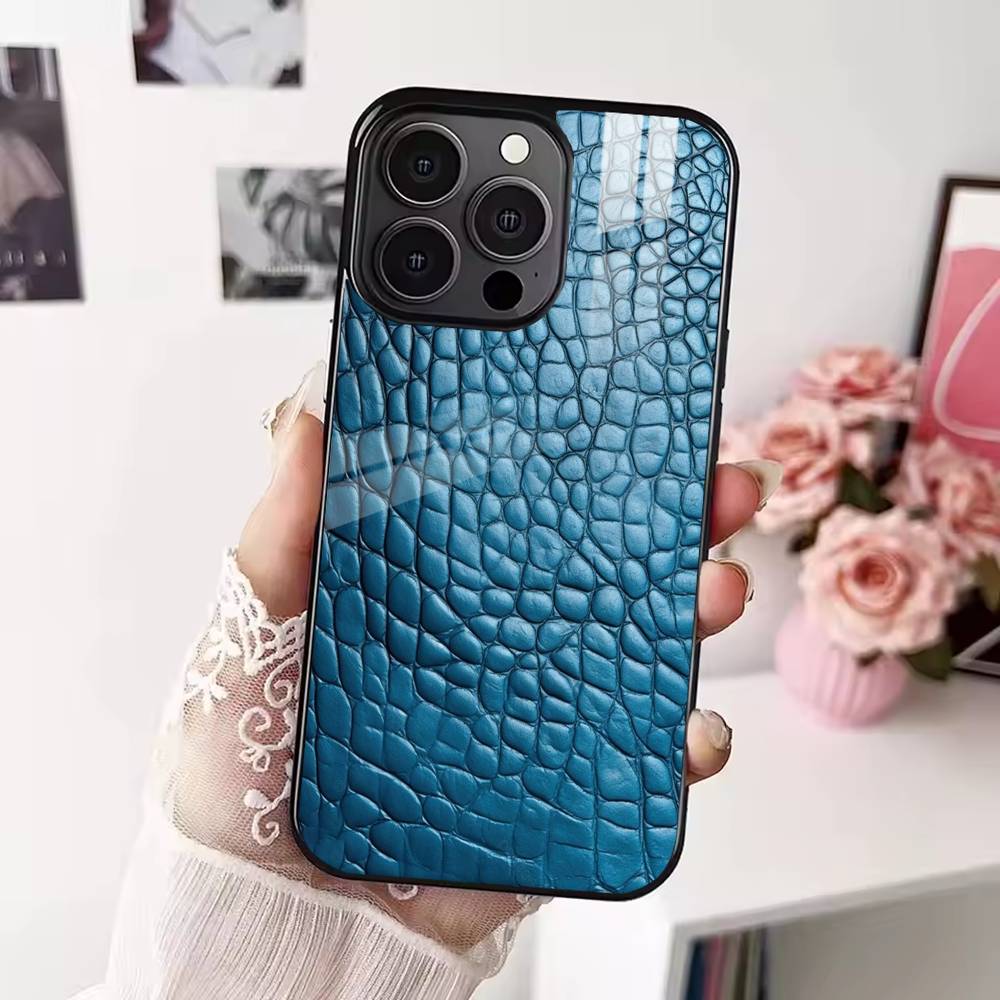 Чехол для телефона с принтом под кожу крокодила для iPhone 17, 16, 15, 14, 13, 12, Plus, Pro, Max для Magsafe Магнитной Беспроводной Зарядки