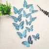 12Pcs 3D Hollow Butterfly Wall Decal Mirror Wall Stickers For Kids Room Home Wall Decoration Fridge Sticker Wedding Party