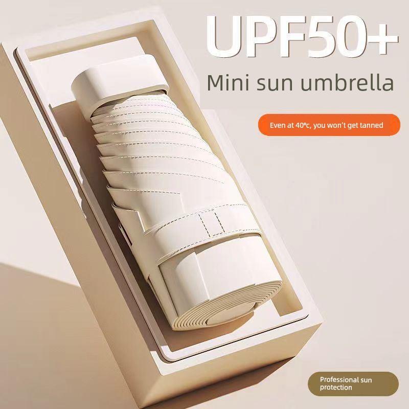 Ultra-Compact 40% off Sunshade and Rainproof Umbrella, Dual-Use Umbrella with Black Coating, Pocket-Sized Sun Umbrella, Mini Capsule Sun Protection