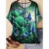 Женская повседневная футболка с 3D-принтом больших размеров XL-7XL, свободного кроя, с круглым вырезом и короткими рукавами