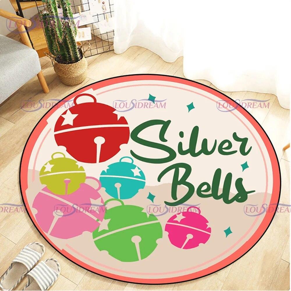Рождественский круглый ковер со снеговиком, коврик для гостиной, кухонный коврик, ковер с Санта-Клаусом, коврик для пикника, декор детской комнаты