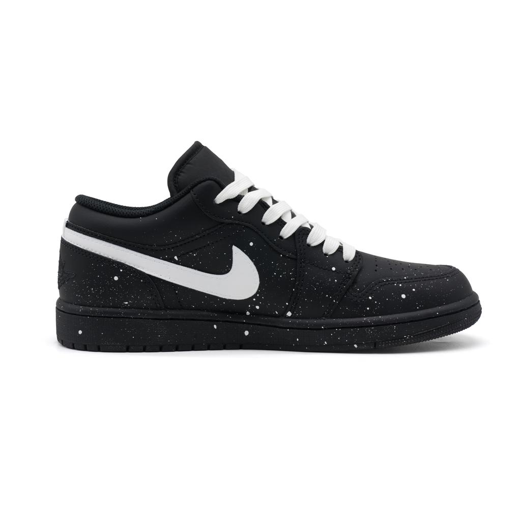 Jordan Air Jordan 1 Black Warrior Abrasion Resistant Low top Vintage Basketball Shoes Men's Black White 553558-093(Team1576-)