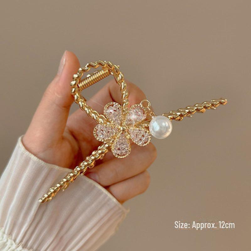 Высококачественная женская заколка для волос в форме акулы со стразами — большая, стильная и модная шпилька