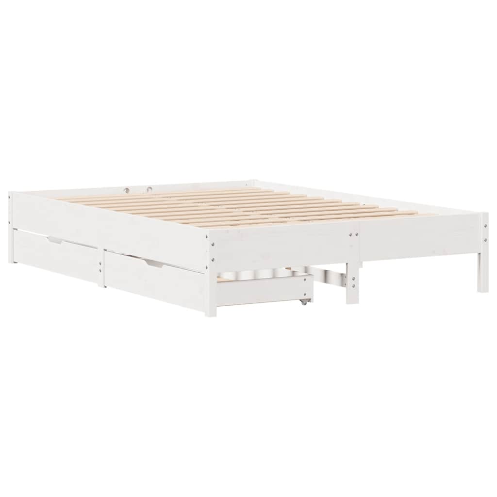 Solid Wood Bed without Mattress White 120x200 cm Pine Wood