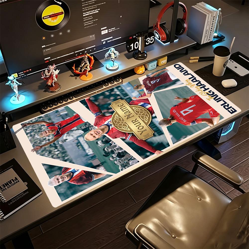 Haaland (77) Customize Your Name Mouse Pad Keyboard Mat HD Print Desk Pad Non-Slip Rubber Bottom Computer Decor Item Office Use