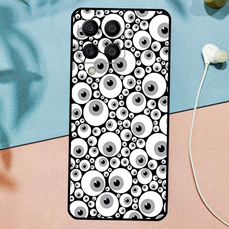 Сумасшедший узор с глазными яблоками для чехла Samsung Galaxy M33 M35 M55 M15 M12 M13 M14 M34 M54 M53 M21 M31 M11 M32 M52 M06 M16