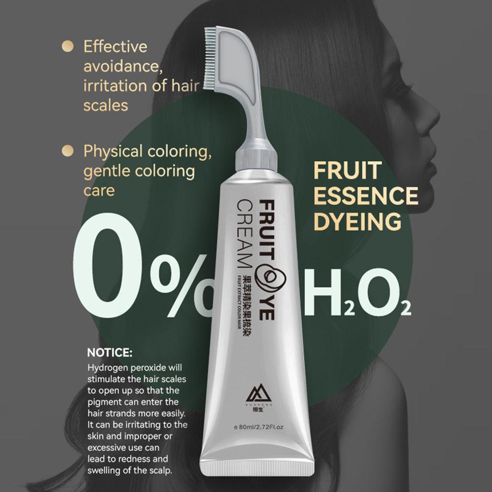 80 мл фруктовая эссенция для окрашивания волос, расческа для волос, кремовый цвет, черный, коричневый для женщин, бабушка, дедушка