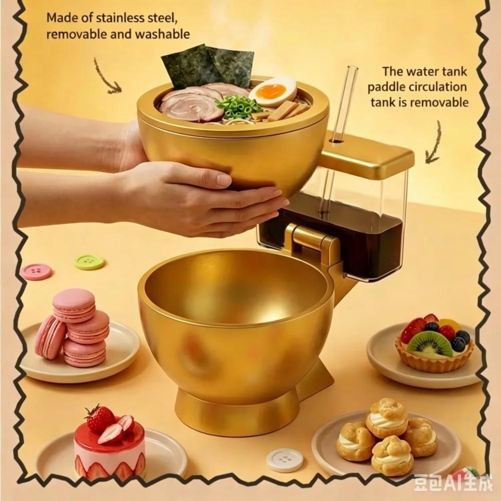 Large Capacity Noodle Bowl Detachable Ramen Bowl Funny Ramen Bowl Set for Office Dorm Desk Decor
