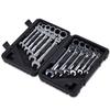 Rikopin Gear Wrench Set, Swivel Ratchet Wrench Set, 12-Piece Gear Wrench Set, Ratchet Wrench, 8-19mm, for Electrical Installation, Plumbing, HVAC Work