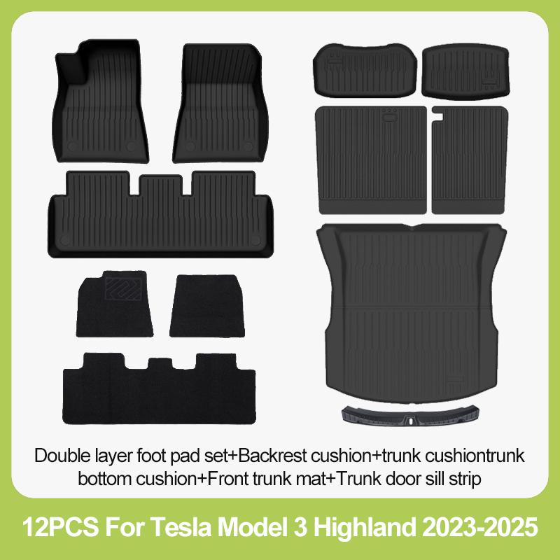 Tapis de sol BYTON compatibles, sur mesure, pour Tesla Model 3 Highland 2023-2026, protection toutes saisons, tapis de voiture