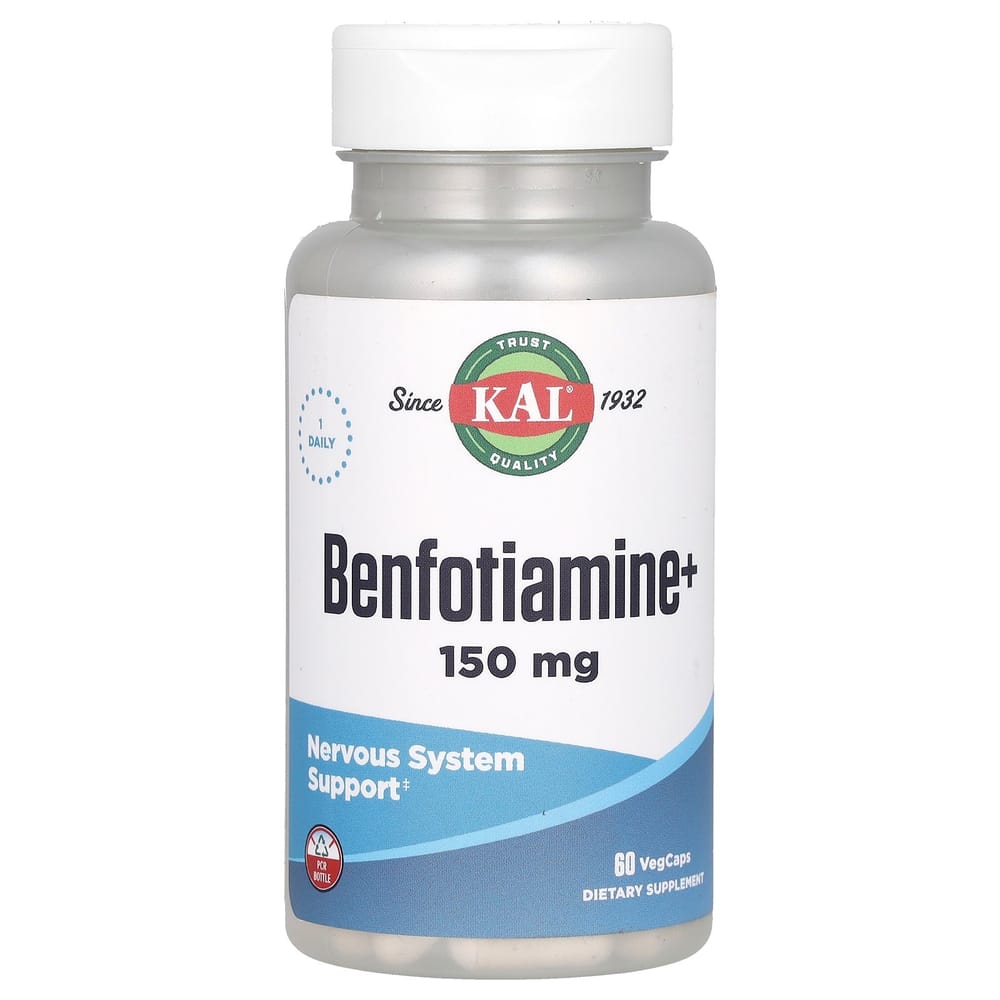 KAL Benfotiamine+ 150mg Veggie Capsules, 60 Count